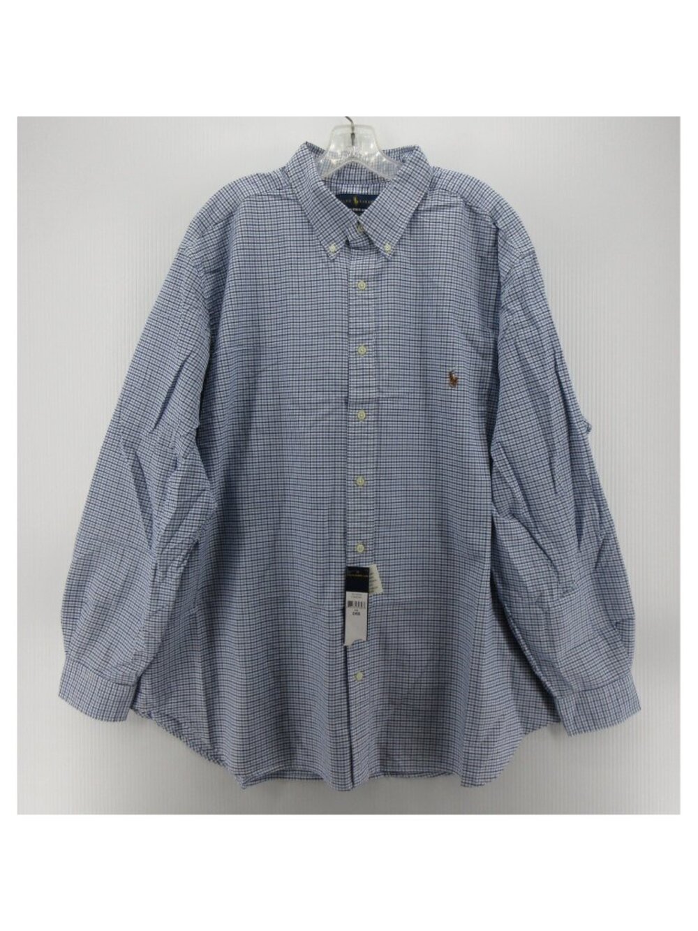 Ralph Lauren Shirt 2XB Big Button Down Check Classic Fit Flesh Pony